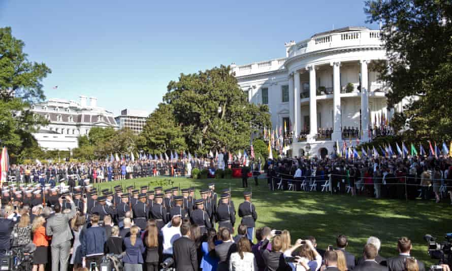 Pope Francis drew a large crowd at the White House.