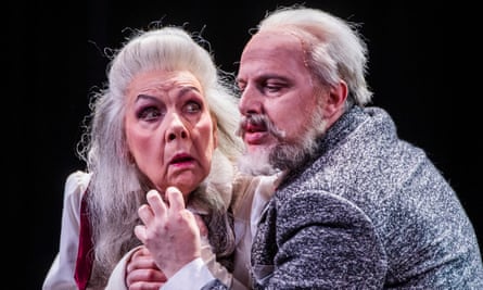 Felicity Palmer (The Countess) and Vladimir Stoyanov (Prince Yeletsky) in The Queen Of Spades at the Royal Opear House, 2019