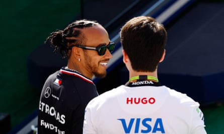 Lewis Hamilton is all smiles after practice in Barcelona