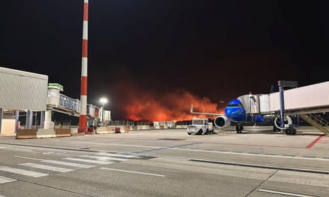 Wildfire burns near the airport in Palermo