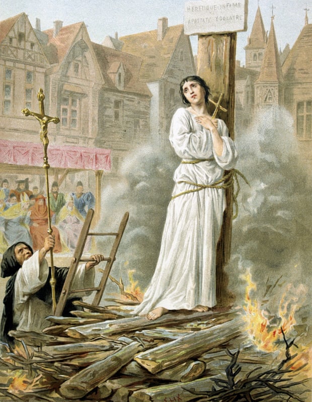 ‘It was seen as both a sin and a crime to present in the way Joan did’ … the patron saint of France was burned at the stake in Rouen in 1431.
