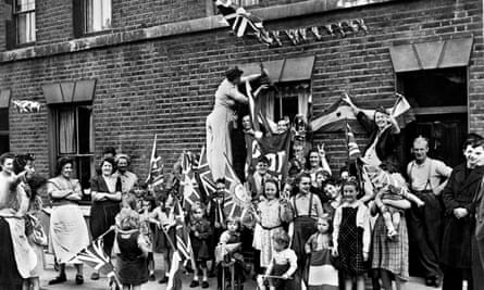 Britons celebrate VE Day in May 1945.