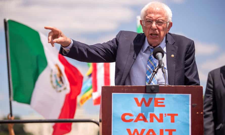 Bernie Sanders speaks on the National Mall in Washington in June.