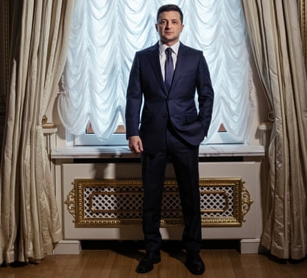 Portrait of Volodymyr Zelenskiy (president of Ukraine) in Kyiv, Ukraine, February 2020