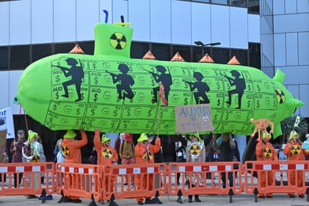 Protesters outside Labor’s national conference in Adelaide on Friday.