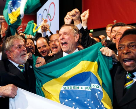 Carlos Arthur Nuzman with the then Brazilian president Lula and Pelé in Copenhagen in 2009 after Rio de Janeiro was named as host of the 2016 Olympics