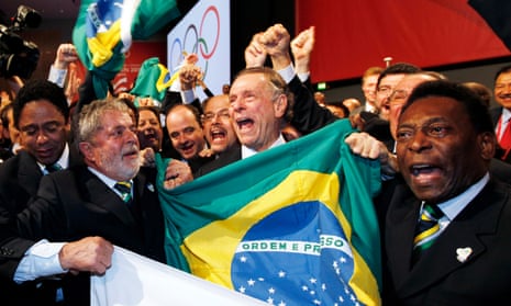 Carlos Arthur Nuzman with the then Brazilian president Lula and Pelé in Copenhagen in 2009 after Rio de Janeiro was named as host of the 2016 Olympics