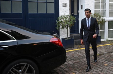Rishi Sunak leaving his home in London this morning.