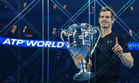 A victorious Andy Murray at last year’s ATP World Tour finals in London.