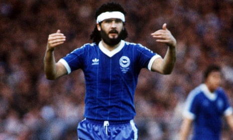 Steve Foster during the FA Cup final replay at Wembley in 1983 – he was suspended for the first game when Brighton drew 2-2 with Manchester United.