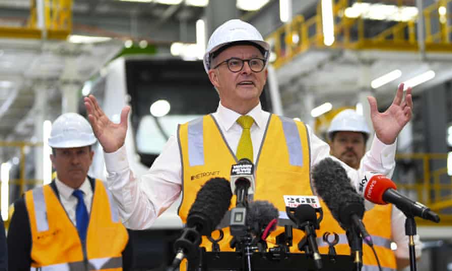 It was hard hats and high-vis at Anthony Albanese’s press conference at the Metronet Manufacturing facility in Perth today.