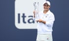 Barty beats injured Andreescu to claim Miami Open title for second time