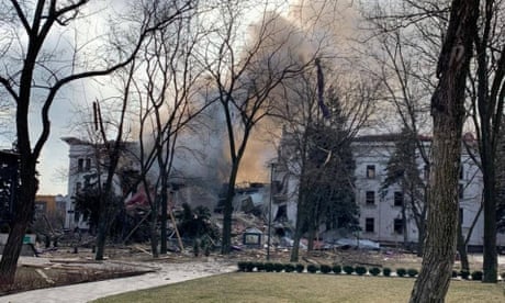Smoking Donetsk theatre