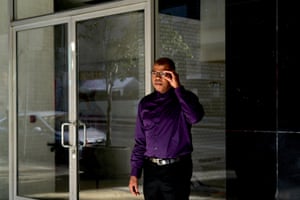 Robert Branch, 60, a security professional for Allied Universal, in Downtown Los Angeles.