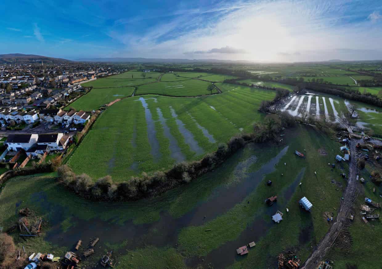 An aerial view of Yatton floodplain.