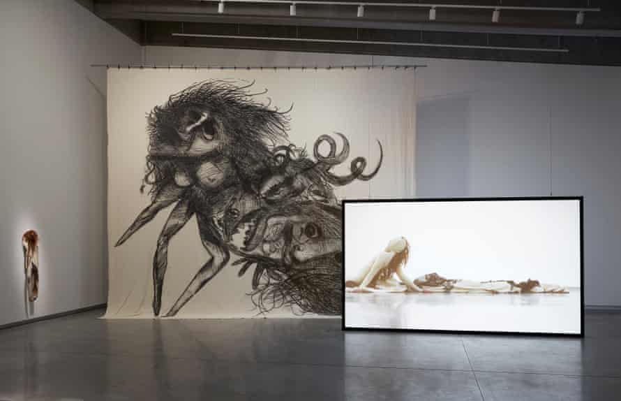 Death role, a video installation by dance artist Jo Lloyd, uses a seven-metre-high reproduction of Boyd's central backdrop for the 1963 ballet Elektra