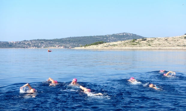 People swimming in the Adriatic sea,