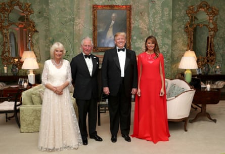 Donald and Melania Trump host a dinner at Winfield House for Prince Charles, Prince of Wales and Camilla, Duchess of Cornwall.