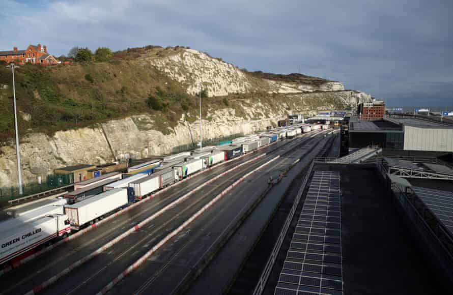 Congestion in Dover caused by last week’s French travel ban.