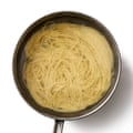 noodles in a pan of water