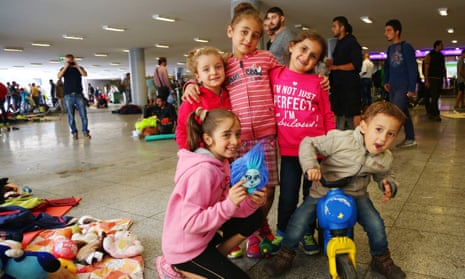 Refugee children in Budapest.