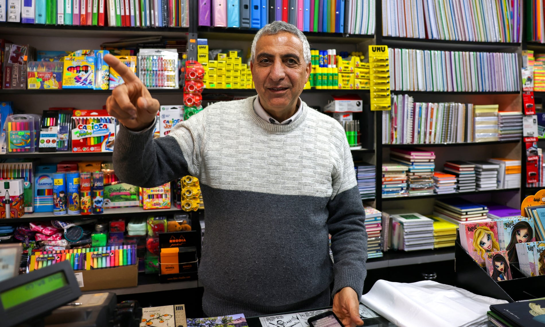 Imad Muna, the co-owner of the Educational Bookshop, was arrested, his brother said. Photograph: Ahmad Gharabli/AFP/Getty Images