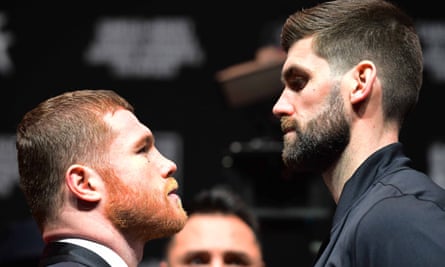 Rocky Fielding towers over Canelo Álvarez. The boxer was born Michael Fielding but picked up the nickname for his size as a youngster.
