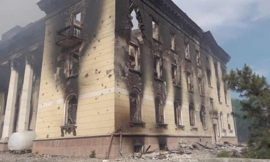 A heavily damaged centre for student and youth extracurricular activities, after Russian army artillery strikes in Lysychansk.