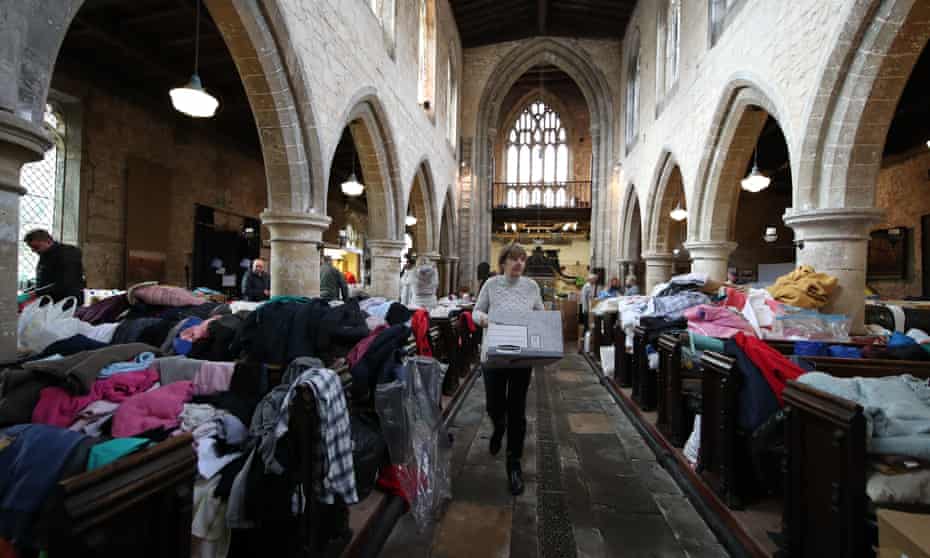 St Cuthbert’s Church in Fishlake, near Doncaster, has become a collection point for donations for flood victims as the area pulled together.