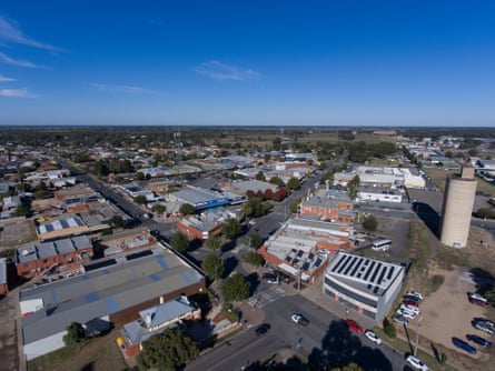 Aerial view of the town of Cobram