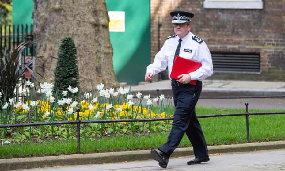 Chair of the National Police Chief’s Council Martin Hewitt in Downing Street in April 2020. 