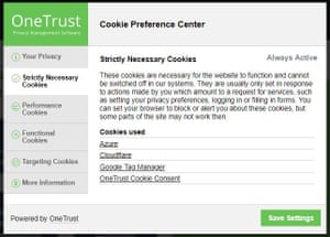 Consent forms for OneTrust