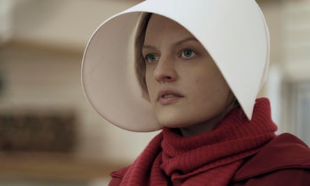 Elisabeth Moss in the US TV adaptation of The Handmaid’s Tale.