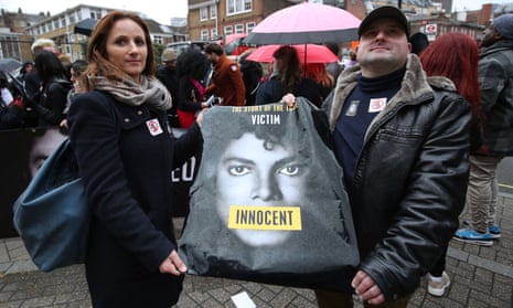 Michael Jackson fans protest against Channel 4’s screening of the documentary Leaving Neverland.