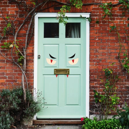Vampire Face Halloween Door Sticker Sold by Nutmeg Wall Stickers