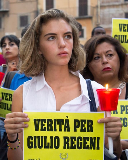 A candlelight vigil For Giulio Regeni In Rome