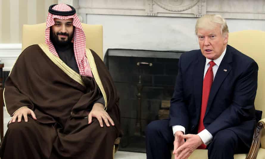 Mohammed bin Salman with Donald Trump in the Oval Office in March.