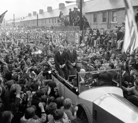 Bobby and Jack Charlton are driven through Ashington as World Cup winners.