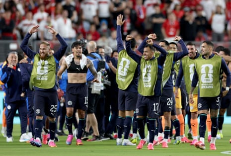 Paraguay players celebrate after the FIFA World Cup 2026 group stage match.