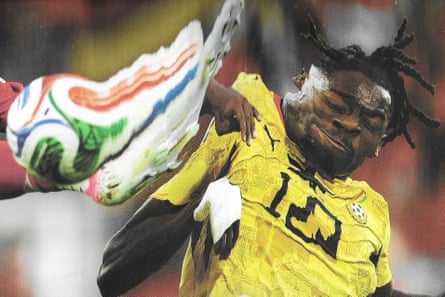 Brandon Thomas-Asante and a high boot. Original photograph by Piroschka Van De Wouw.