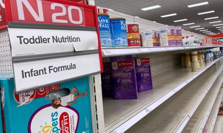 Baby Formula Shortage is Felt Nationwide in Orlando, US - 08 May 2022<br>Mandatory Credit: Photo by Paul Hennessy/SOPA Images/REX/Shutterstock (12931655d) A nearly empty baby formula display shelf is seen at a Target store in Orlando. Stores across the United States have been struggling to stock enough baby formula, causing some chains to limit customer purchases. While manufacturers report that they are producing at full capacity, it's still not sufficient to meet the current demand, which has been aggravated by product recalls. Baby Formula Shortage is Felt Nationwide in Orlando, US - 08 May 2022