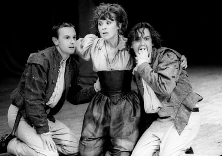 Piers Ibbotson, Estelle Kohler as Tamora and Richard McCabe in Titus Andronicus at the Pit, Barbican, London, in 1988.