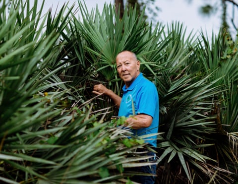Mike Baker, a longtime harvester and collector of palmetto berries, built his own collection facility in Indiantown, Florida.