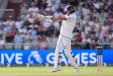 England’s Ben Stokes hits a four