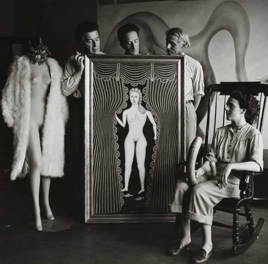 My surrealist friends … Carrington with André Breton, Marcel Duchamp and Max Ernst in 1942.