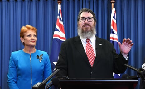 One Nation leader Senator Pauline Hanson with her Senate candidate George Christensen
