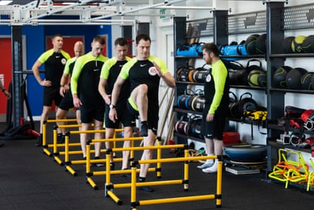 The impossible job: inside the world of Premier League referees | Referees 7 Darren England and others training at St George’s Park.