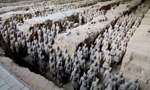 Some of the 8,000 life-size terracotta figures near the tomb of China’s first emperor.