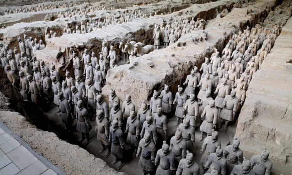 Some of the 8,000 life-size terracotta figures near the tomb of China’s first emperor. 