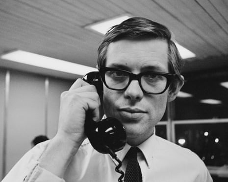 Peter Jay<br>English economist, journalist, broadcaster and one-time diplomat Peter Jay holding a telephone receiver near his desk at the The Times offices, London, UK, 24th November 1967. (Photo by C. Maher/Daily Express/Hulton Archive/Getty Images)